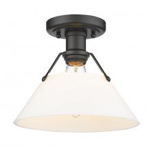 Golden 3306-FM BLK-OP - Orwell 1-Light Flush Mount in Matte Black with Opal Glass