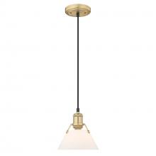 Golden 3306-S BCB-OP - Orwell 7.5" Wide Small Pendant in Brushed Champagne Bronze with Opal Glass