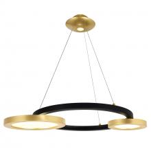  1215P29-2-625 - Deux Lunes LED Chandelier With Sun Gold & Black Finish