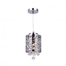  5008P6ST - Eternity 1 Light Drum Shade Mini Pendant With Chrome Finish