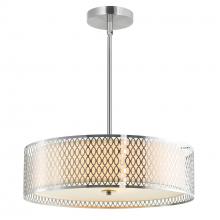  5555P22SN - Mikayla 5 Light Drum Shade Chandelier With Satin Nickel Finish