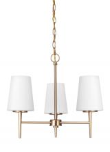  3140403EN3-848 - Driscoll contemporary 3-light LED indoor dimmable ceiling chandelier pendant light in satin brass go