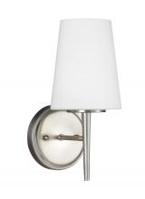  4140401EN3-962 - Driscoll contemporary 1-light LED indoor dimmable bath vanity wall sconce in brushed nickel silver f