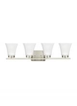  4411604EN3-962 - Bayfield contemporary 4-light LED indoor dimmable bath vanity wall sconce in brushed nickel silver f