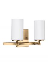  4424602EN3-848 - Alturas contemporary 2-light LED indoor dimmable bath vanity wall sconce in satin brass gold finish