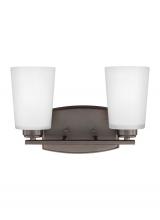  4428902EN3-710 - Franport transitional 2-light LED indoor dimmable bath vanity wall sconce in bronze finish with etch