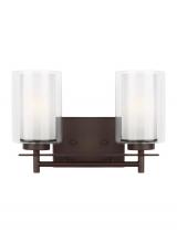  4437302EN3-710 - Elmwood Park traditional 2-light LED indoor dimmable bath vanity wall sconce in bronze finish with s