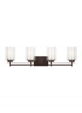  4437304EN3-710 - Elmwood Park traditional 4-light LED indoor dimmable bath vanity wall sconce in bronze finish with s