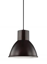  6517401EN3-710 - Division Street contemporary 1-light LED indoor dimmable ceiling hanging single pendant light in bro