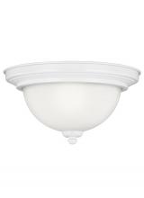  77063EN3-15 - Geary transitional 1-light LED indoor dimmable ceiling flush mount fixture in white finish with sati