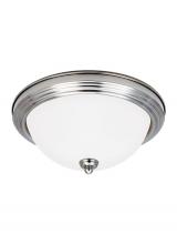  77065EN3-962 - Geary transitional 3-light LED indoor dimmable ceiling flush mount fixture in brushed nickel silver