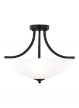  7716503EN3-112 - Geary transitional 3-light LED indoor dimmable ceiling flush mount fixture in midnight black finish