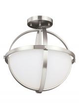  7724602EN3-962 - Alturas contemporary 2-light LED indoor dimmable ceiling semi-flush mount in brushed nickel silver f