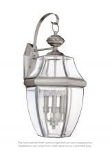  8040EN-965 - Lancaster traditional 3-light LED outdoor exterior wall lantern sconce in antique brushed nickel sil