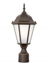  82941EN3-71 - Bakersville traditional 1-light LED outdoor exterior post lantern in antique bronze finish with sati