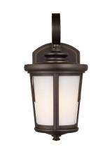  8519301EN3-71 - Eddington modern 1-light LED outdoor exterior small wall lantern sconce in antique bronze finish wit