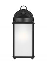  8593001EN3-12 - New Castle traditional 1-light LED outdoor exterior large wall lantern sconce in black finish with s