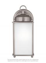  8593001EN3-965 - New Castle traditional 1-light LED outdoor exterior large wall lantern sconce in antique brushed nic