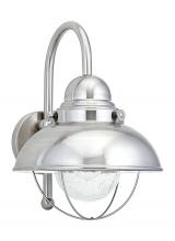  8871EN3-98 - Sebring transitional 1-light LED outdoor exterior large wall lantern sconce in brushed stainless sil