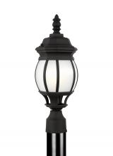  89202EN3-12 - Wynfield traditional 1-light LED outdoor exterior small post lantern in black finish with frosted gl