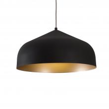  49117-BK/GD - Helena 17-in Black/Gold 1 Light Pendant