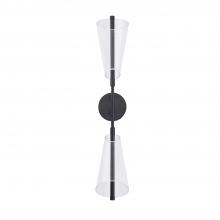  WS62629-BK/LG - Mulberry 29-in Black/Light Guide LED Wall Sconce