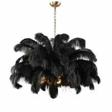  H22108-5B - Denali Black Feather Chandelier