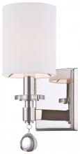  N2850-613 - Chadbourne Polished Nickel White Linen Shade 1Lt Wall