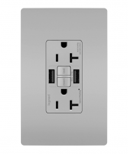  2097TRUSBAAGRY - radiant® Tamper-Resistant 20A Duplex Self-Test GFCI Receptacles with SafeLock® Protection, Type A/A 