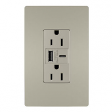  R26USBAC6NICCV4 - radiant® 15A Tamper-Resistant Ultra-Fast USB Type A/C Outlet, Nickel