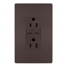  R26USBPDDBCC6 - radiant® 15A Tamper Resistant Ultra Fast PLUS Power Delivery USB Type C/C Outlet, Dark Bronze