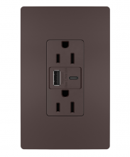  R26USBACDBCCV4 - radiant® 15A Tamper-Resistant USB Type A/C Outlet, Dark Bronze