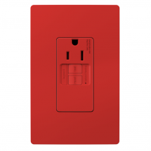  1597TRSGLRED - radiant? Tamper-Resistant 15A Simplex Self-Test GFCI Receptacles with SafeLock? Protection, Red