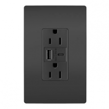  R26USBAC6BK - radiant® 15A Tamper-Resistant Ultra-Fast USB Type A/C Outlet, Black