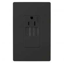  1597TRSGLBK - radiant® Tamper-Resistant 15A Simplex Self-Test GFCI Receptacles with SafeLock® Protection, Black