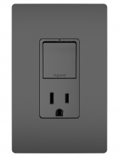  RCD38TRBK - radiant® Single Pole/3-Way Switch with 15A Tamper-Resistant Outlet, Black