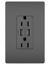  TM826USBBKCCV4 - radiant? 15A Tamper-Resistant USB Outlet, Black