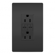  R26USBPDBK - radiant® 15A Tamper Resistant Ultra Fast PLUS Power Delivery USB Type C/C Outlet, Black