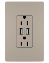  TM826USBNICC6 - radiant® 15A Tamper-Resistant USB Outlet, Nickel