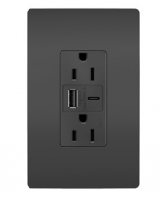  WRR26USBAC6BK - radiant® Outdoor Ultra-Fast USB Outlet, Black