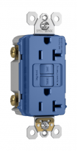  2097NABL - radiant? 20A Duplex Self-Test GFCI Receptacles with SafeLock? Protection, NAFTA Compliant, Blue