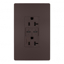  TR20USBPDDB - radiant® 20A Tamper Resistant Ultra Fast PLUS Power Delivery USB Type C/C Outlet, Dark Bronze