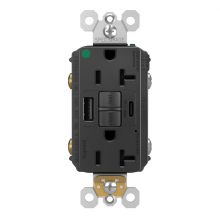  2097HGTRUSBACBK - radiant? Hospital Grade Tamper-Resistant 20A Duplex Self-Test GFCI Receptacles with SafeLock?