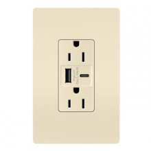  R26USBAC6LACCV4 - radiant? 15A Tamper-Resistant Ultra-Fast USB Type A/C Outlet, Light Almond