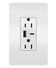  WRR26USBAC6WCC6 - radiant? Outdoor Ultra-Fast USB Outlet, White