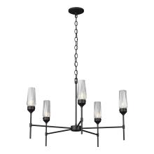  105060-SKT-10-CR - Luma 5 Arm Chandelier