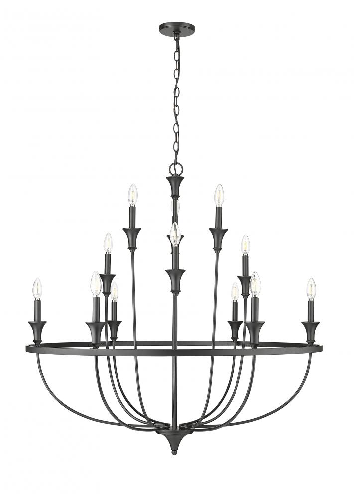 Emery 12-Light Chandelier Ceiling Light Matte Black