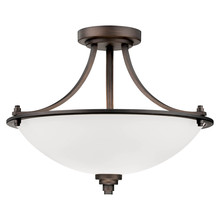  7263-RBZ - Bristo 3-Light Semi-Flush Ceiling Mount Satin Nickel