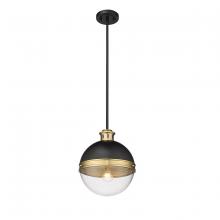  4257-MB/AB - Ellmira 1-Light Pendant light Matte Black/ Aged Brass