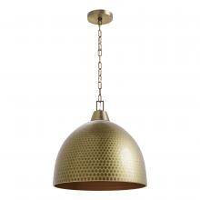  99205-AGBR - Arrco 3-Light Pendant Light Aged Brass